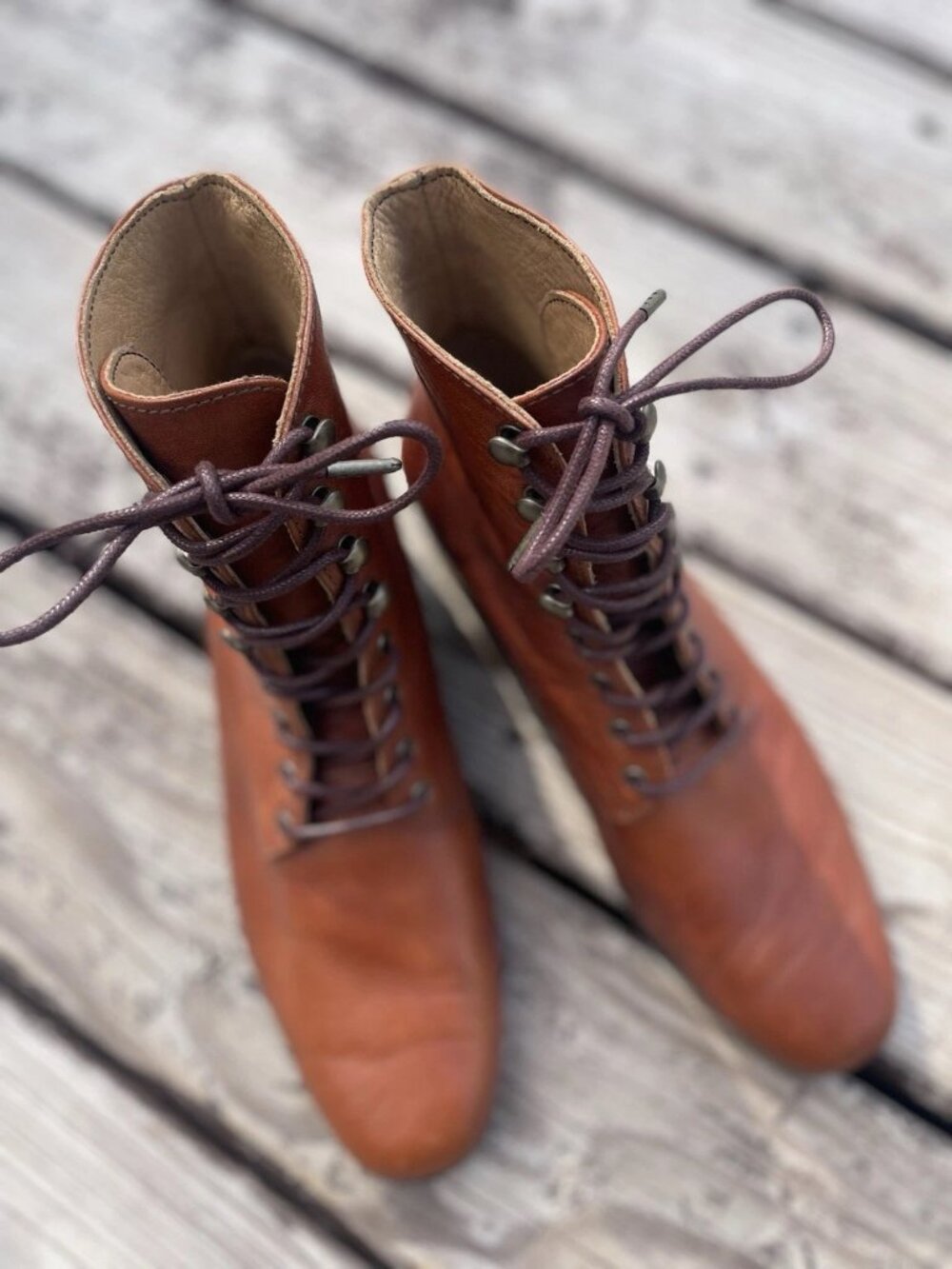 The Dawn Boot by Christy Dawn Size 10 Walnut Lace Up Victorian Derby Boots - Picture 5 of 7